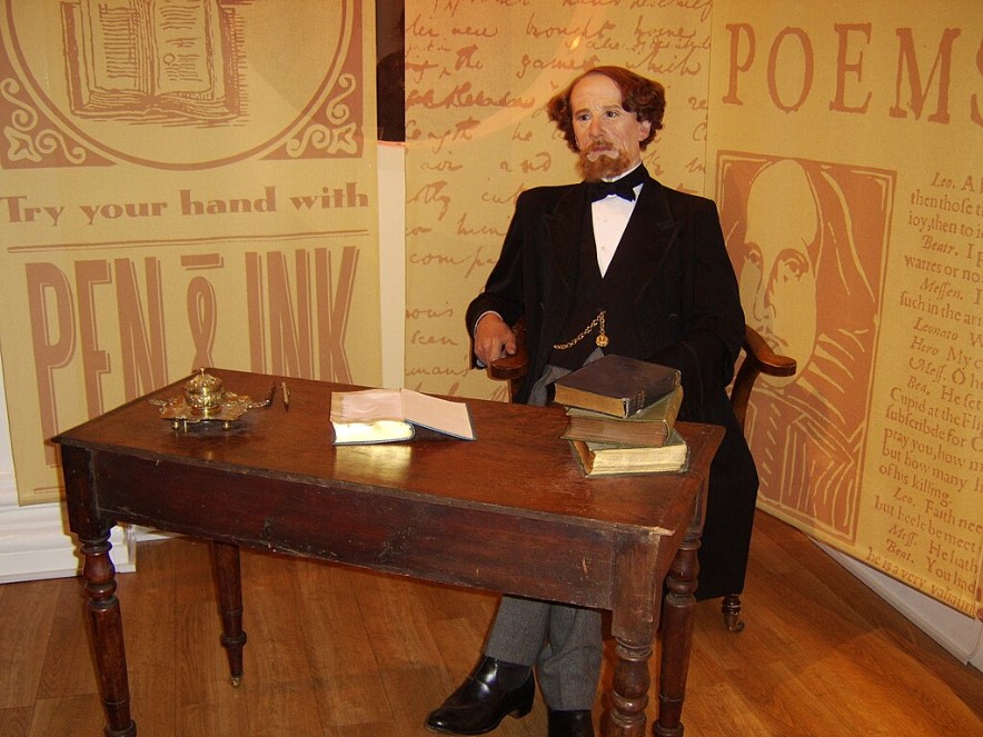 Waxwork of Charles Dickens at Madame Tussauds